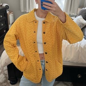 Dana B and Karen Mustard Yellow Reversible Quilted Jacket